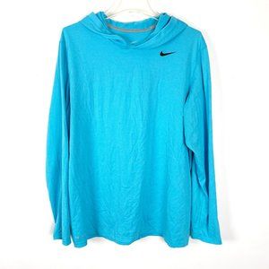 Nike Dri-fit Long Sleeve Hooded Pullover Shirt Size Large